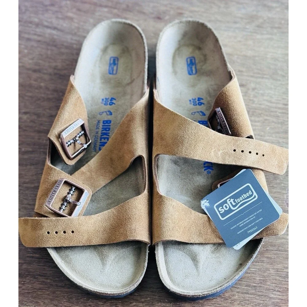 Birkenstock Arizona Soft Footbed Mink Suede 1009526 Men's Size 13 EU 46 NIB